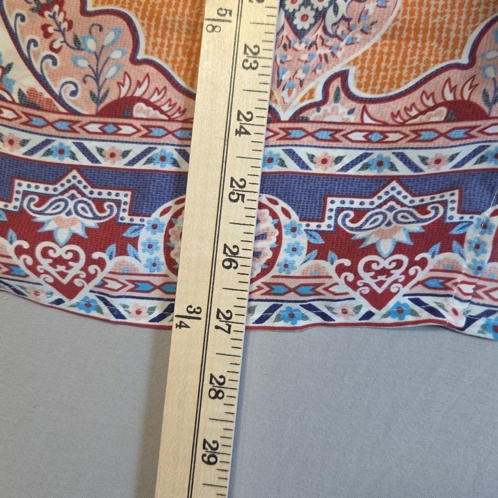 Rachel Zoe Womens Medium Sleeveless Boho Blouse Orange Medallion Print Tank Top - Picture 5 of 9